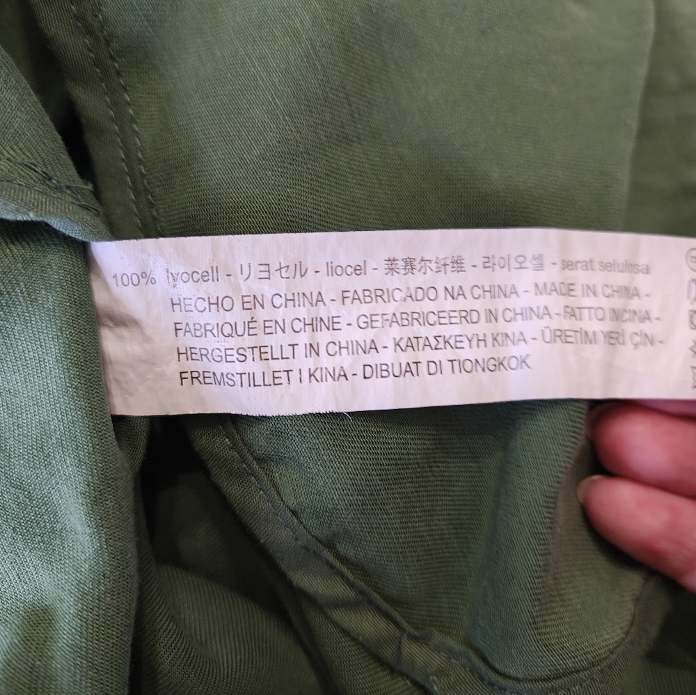 Zara Basic Outerwear Forest Green Belted Trench C… - image 5